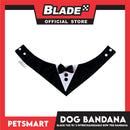 Dog Bandana, Black Tuxedo with 3 Interchangeable Bow Ties DB-CTN45XL (XL) Soft and Comfortable Pet Bandana