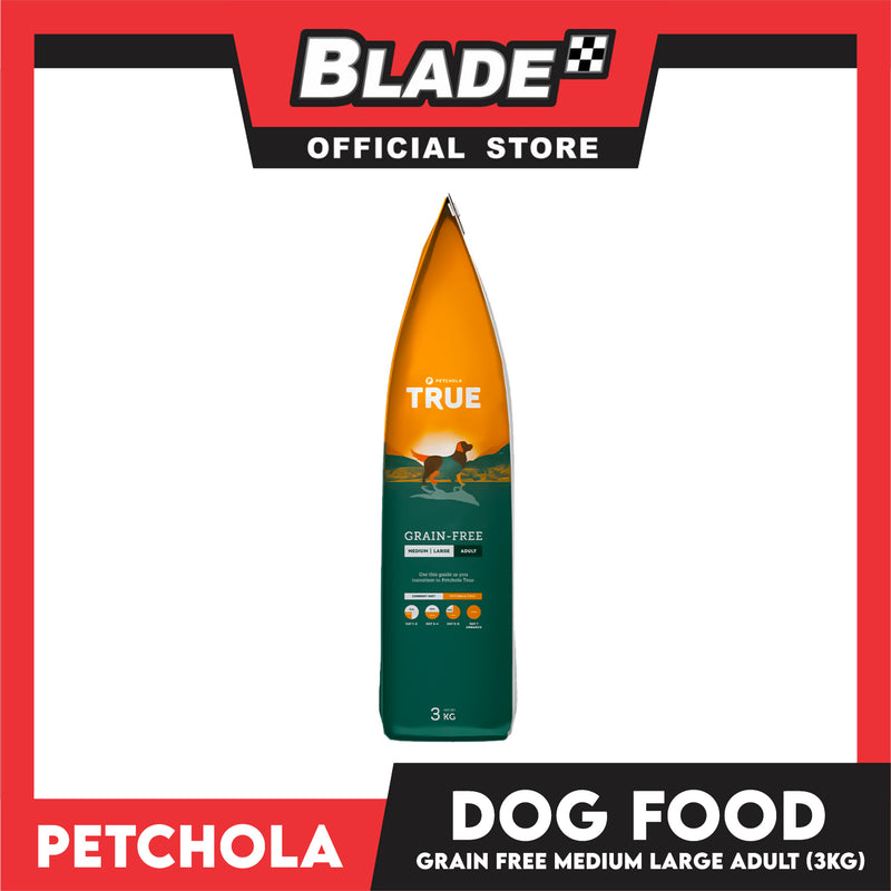 Petchola True Balanced and Complete Nutrition, Grain-Free Medium Large Adult 3kg Dry Dog Food