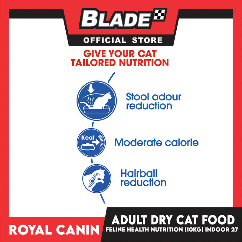 Royal Canin Indoor 27 (10kg) Adult Dry Cat Food - Feline Health Nutrition