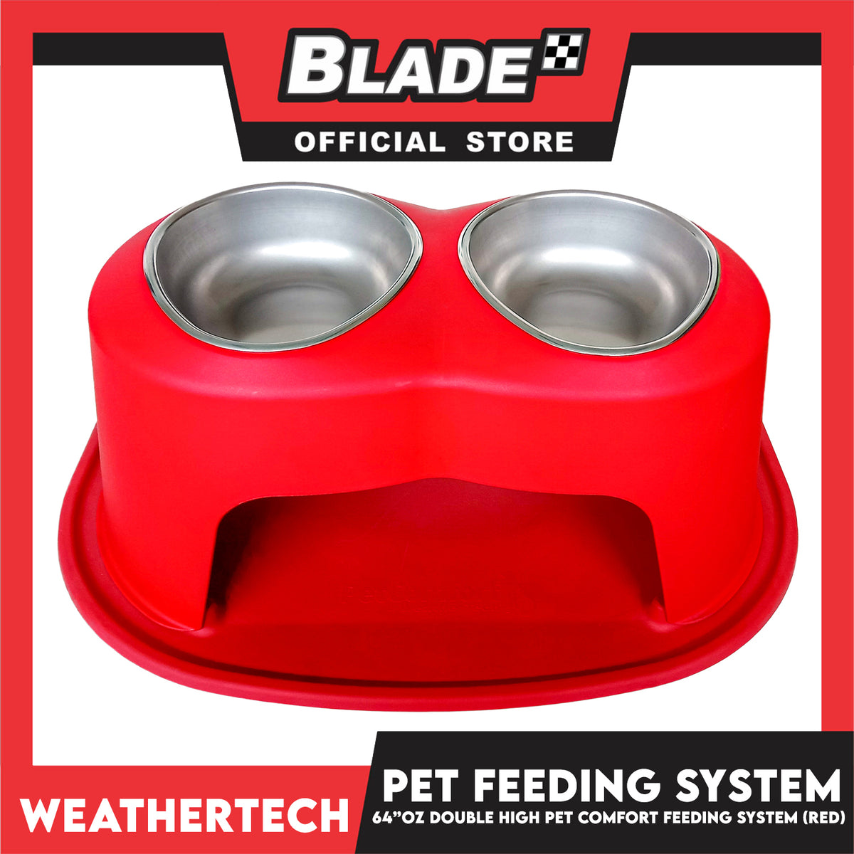 Weather Tech, Double High Pet Comfort Feeding System 64oz (Red) DHC6410RD Elevated Dog Bowls or Cat Bowls to Enhance Mealtime