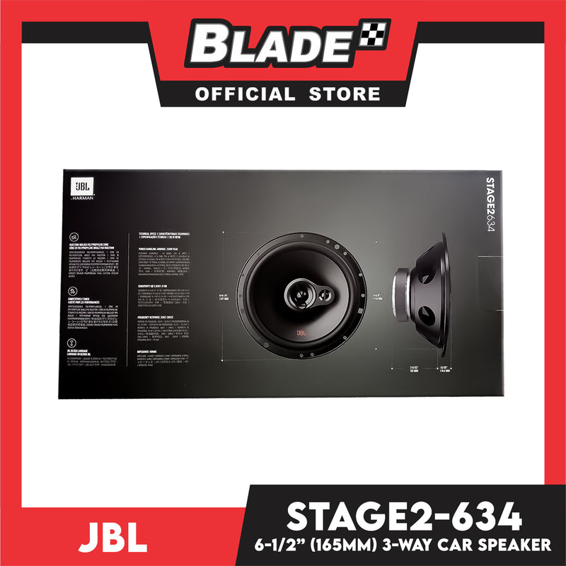 JBL Stage2 634C 6-1/2'' (165mm) 3-way Component Car Speaker 40W RMS
