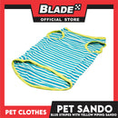 Pet Sando (Medium) Blue and White Stripes with Yellow Piping Design Sando Pet Shirt
