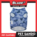 Pet Sando Blue Camouflage Pet Clothes Shirt (Large) Perfect Fit for Dogs and Cats