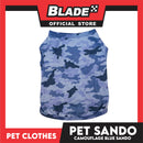 Pet Sando Blue Camouflage Pet Clothes Shirt (Medium) Perfect Fit for Dogs and Cats