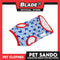 Pet Sando Blue and Green Stars Print with Red Piping Pet Clothes (Extra Large) Perfect Fit for Dogs