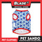 Pet Sando Blue and Green Stars Print with Red Piping Pet Clothes (Medium) Perfect Fit for Dogs