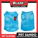 Pet Sando Blue Tie Dye with Assorted Patch Design (Extra Large) Pet Shirt Clothes Perfect for Dogs