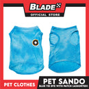 Pet Sando Blue Tie Dye with Assorted Patch Design (Extra Large) Pet Shirt Clothes Perfect for Dogs