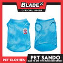 Pet Sando Blue Tie Dye with Assorted Patch Design (Small) Pet Shirt Clothes Perfect for Dogs
