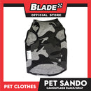 Pet Sando Camouflage Black/Gray (Large) Pet Shirt Clothes Dress Perfect fit for Dogs