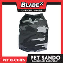 Pet Sando Camouflage Black/Gray (Large) Pet Shirt Clothes Dress Perfect fit for Dogs