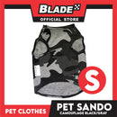 Pet Sando Camouflage Black/Gray (Small) Pet Shirt Clothes Dress Perfect fit for Dogs