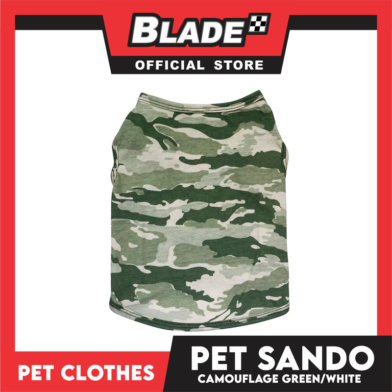 Pet Sando Camouflage Green/White (Extra Large) Pet Shirt Clothes Perfect fit for Dogs