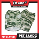 Pet Sando Camouflage Green/White (Small) Pet Shirt Clothes Dress Perfect fit for Dogs