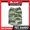 Pet Sando Camouflage Green/White (Small) Pet Shirt Clothes Dress Perfect fit for Dogs
