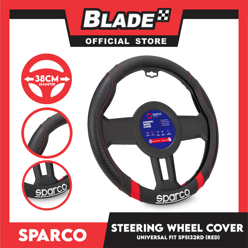 Sparco Corsa Steering Wheel Cover SPS132RD (Red) Universal Fit for Toyota, Mitsubishi, Honda, Hyundai, Ford, Nissan, Suzuki, Isuzu, Kia, MG and more