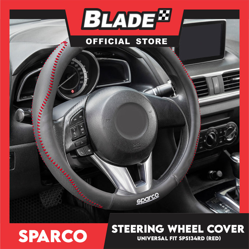 Sparco Corsa Steering Wheel Cover SPS134RD (Red) Universal Fit for Toyota, Mitsubishi, Honda, Hyundai, Ford, Nissan, Suzuki, Isuzu, Kia, MG and more