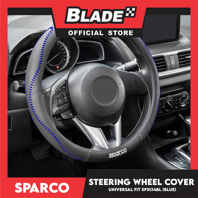 Sparco Corsa Steering Wheel Cover SPS134BL (Blue) Universal Fit for Toyota, Mitsubishi, Honda, Hyundai, Ford, Nissan, Suzuki, Isuzu, Kia, MG and more