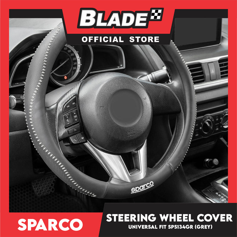 Sparco Corsa Steering Wheel Cover SPS134GR (Grey) Universal Fit for Toyota, Mitsubishi, Honda, Hyundai, Ford, Nissan, Suzuki, Isuzu, Kia, MG and more
