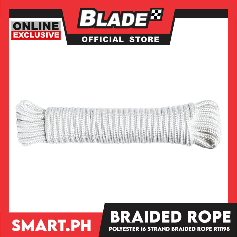 Direct Hardware Braided Rope R11198 Polyester 16 Strand (White) 3/8' ' x 50