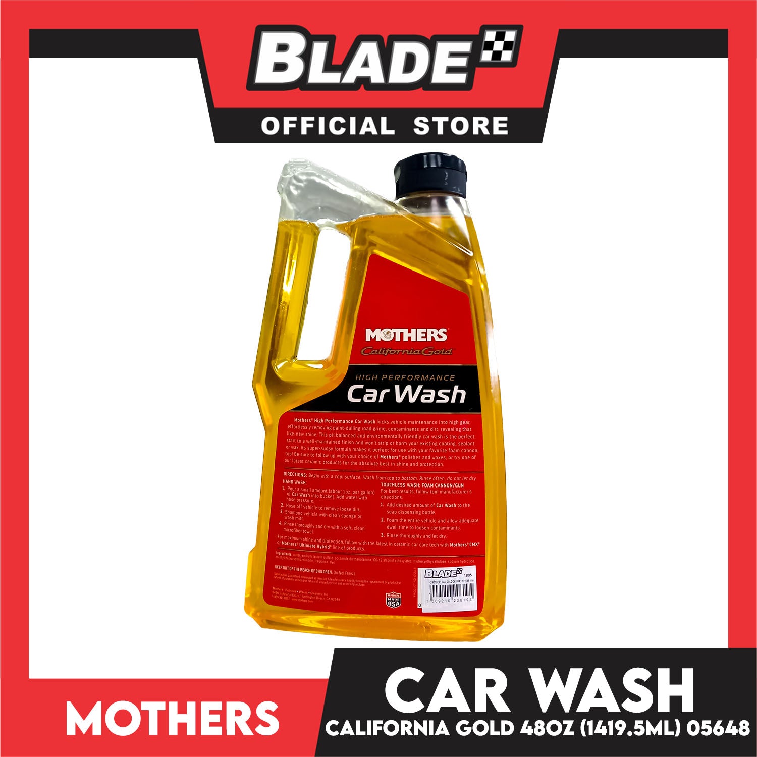 Mothers California Gold Car Wash 48oz (1419.5ml) High Performance, Sup