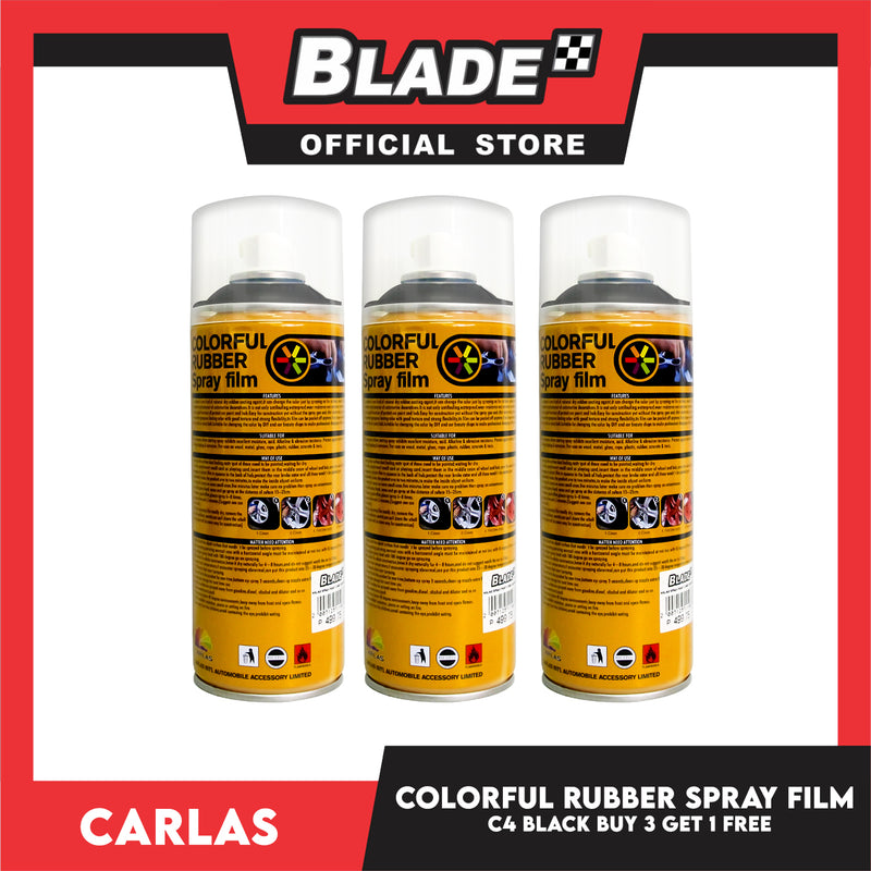 Buy 3 Take 1 Free! Carlas Colorful Rubber Spray Film 400ml (C4 Black)