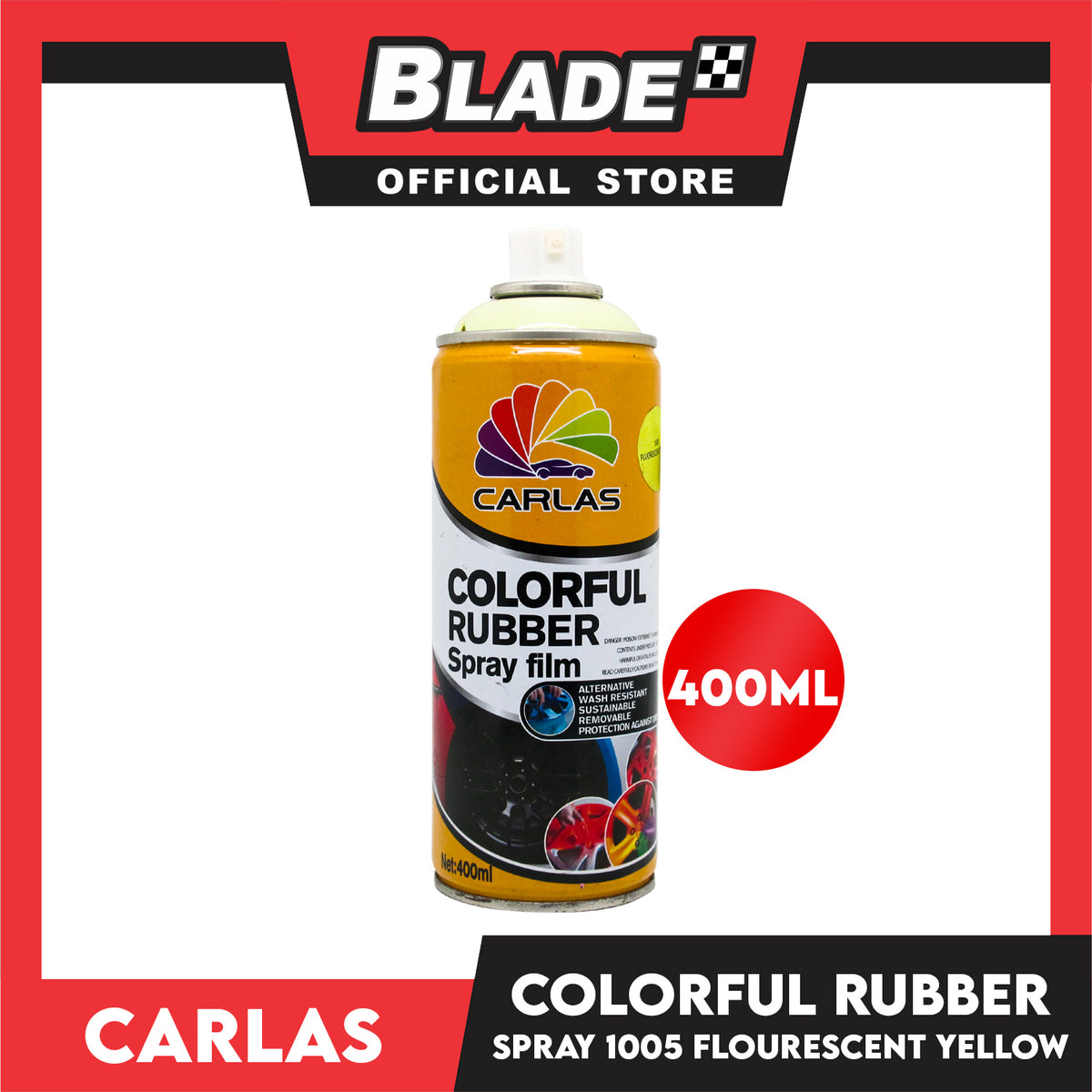 Carlas Colorful Rubber Spray Film 400ml (Fluorescent Yellow)