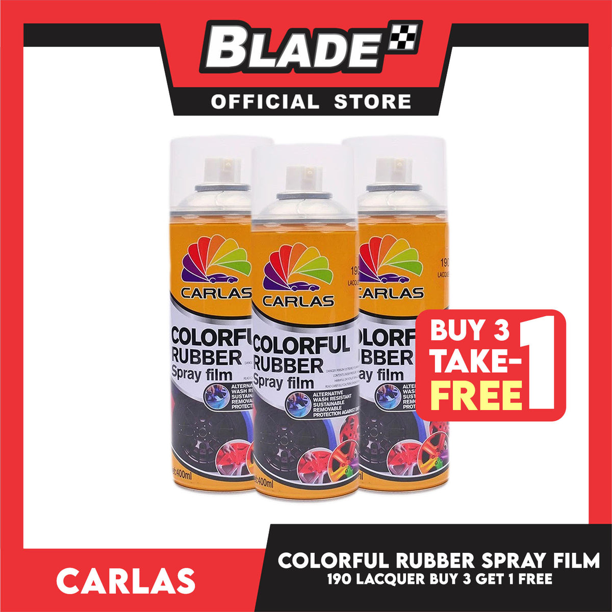 Buy 3 Take 1 Free! Carlas Colorful Rubber Spray Film 400ml (Lacquer)