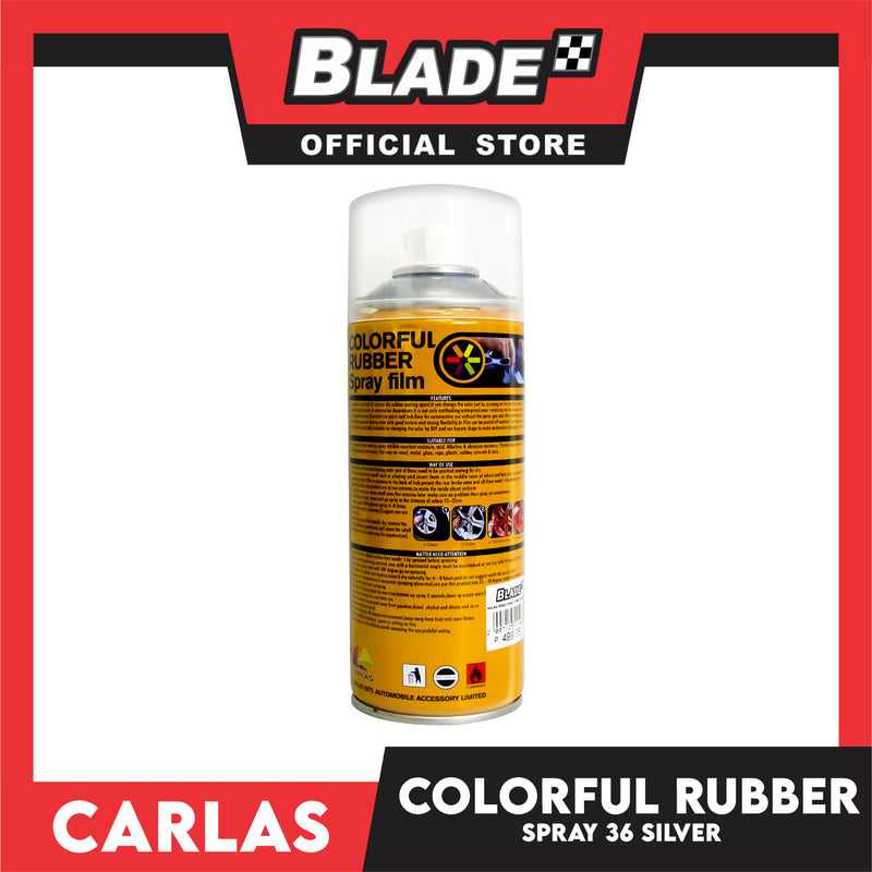 Buy 3 Take 1 Free! Carlas Colorful Rubber Spray Paint Film 36, C108 (Silver) 400ml