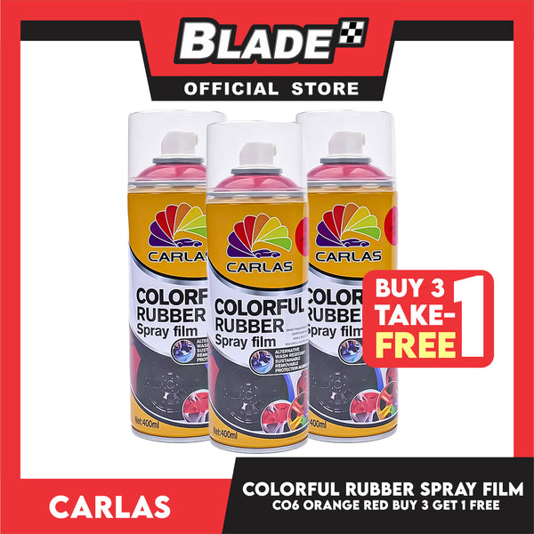 Buy 3 Take 1 Free! Carlas Colorful Rubber Spray Film 400ml (Orange Red)