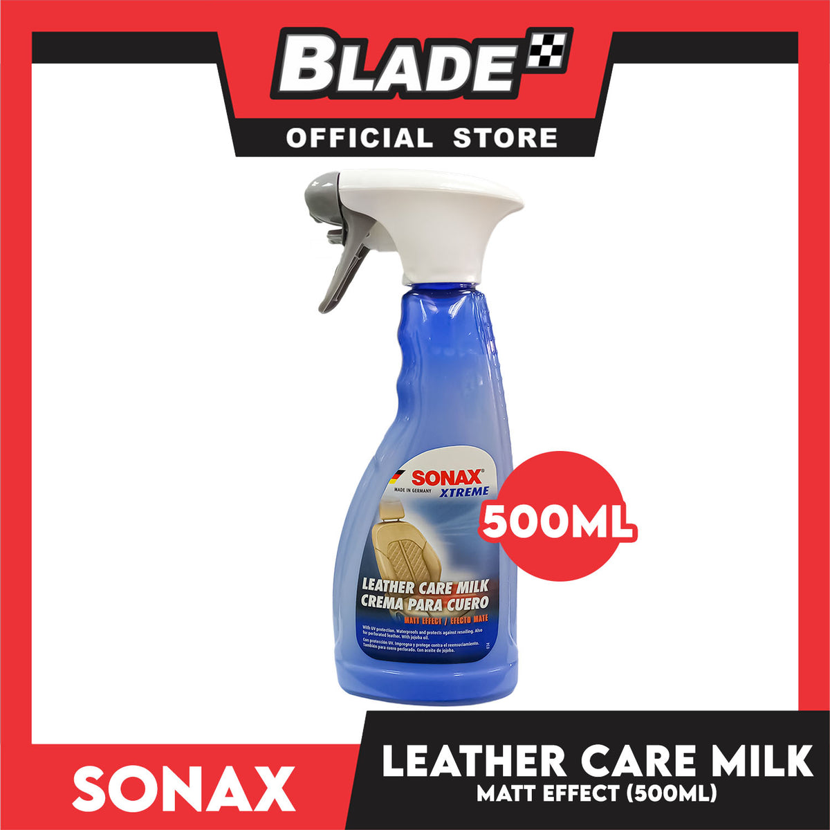 Sonax Xtreme Leather Care Milk 500ml (Matte Effect) One Step, Premium Leather Cleaning and Care