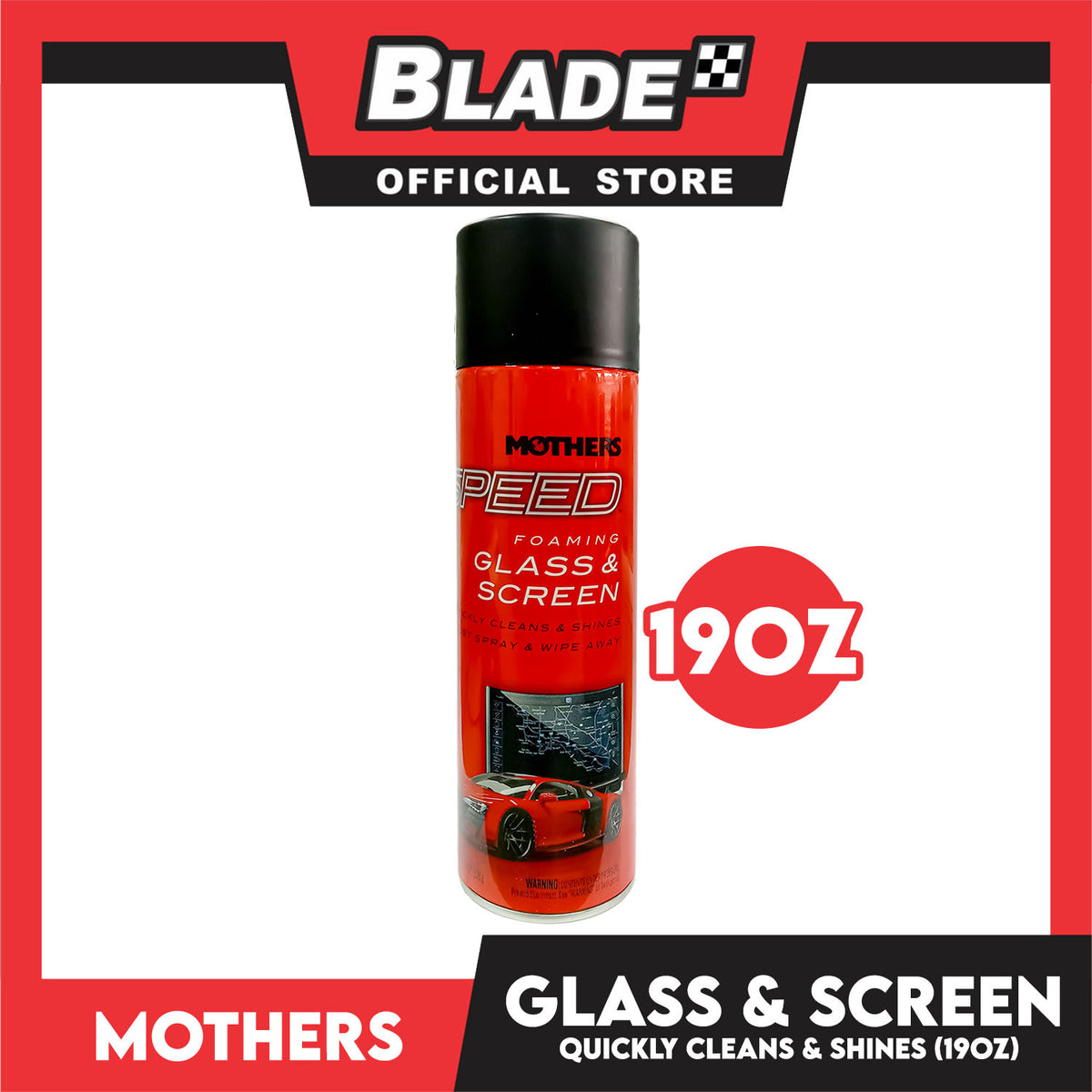 Mothers Speed Foaming Glass and Screen 19oz Quickly Cleans and Shines