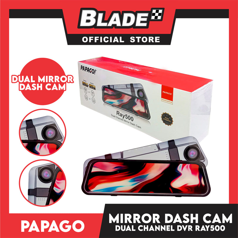 Papago Ray 500 Dual Channel Mirror Dash Cam