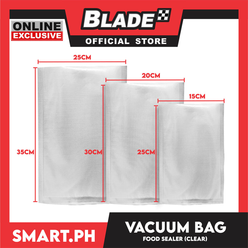 Vacuum Bag Food Sealer, Plastic Storage 25 x 35cm (Clear) Set of