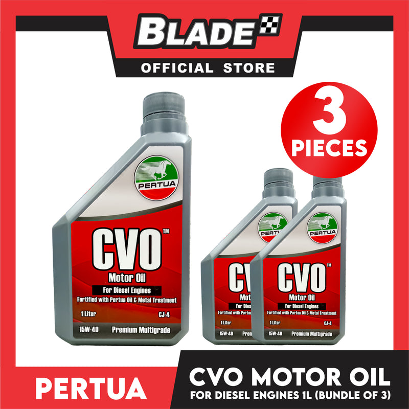 3pcs Pertua CVO Motor Oil for Diesel Engines 1Liter Fortified with Pertua Oil and Metal Treatment