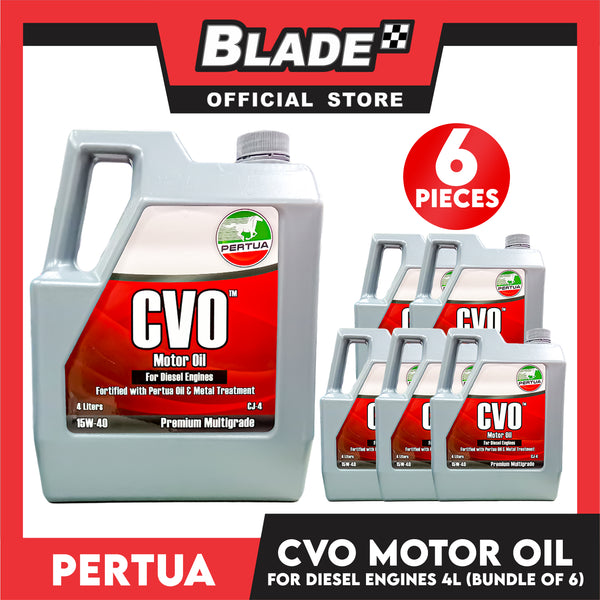 6pcs Pertua CVO Motor Oil for Diesel Engines 4Liters Fortified with Pertua Oil and Metal Treatment