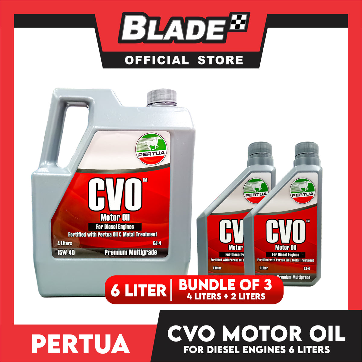6Liters Pertua CVO Motor Oil for Diesel Engines 1pc 4Liters and 2pcs 1Liters