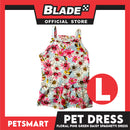 Pet Dress Floral Design, Pink Green Color Daisy Spaghetti Dress (Large) Perfect Fit for Dogs and Cats