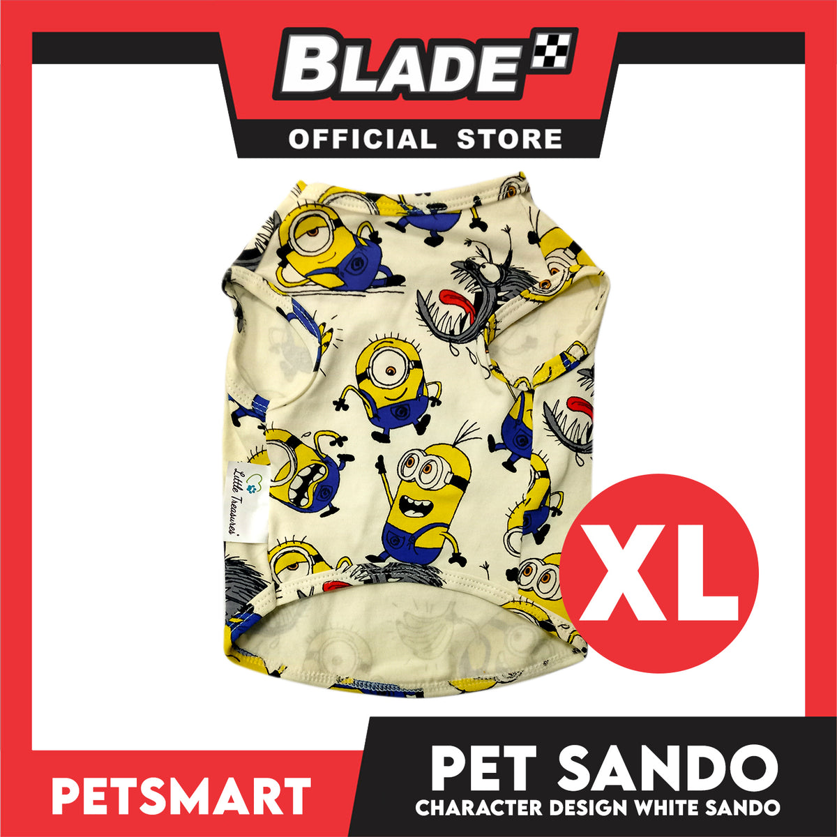 Pet Sando Character Design, White Color (XL) Perfect Fit for Dogs and Cats