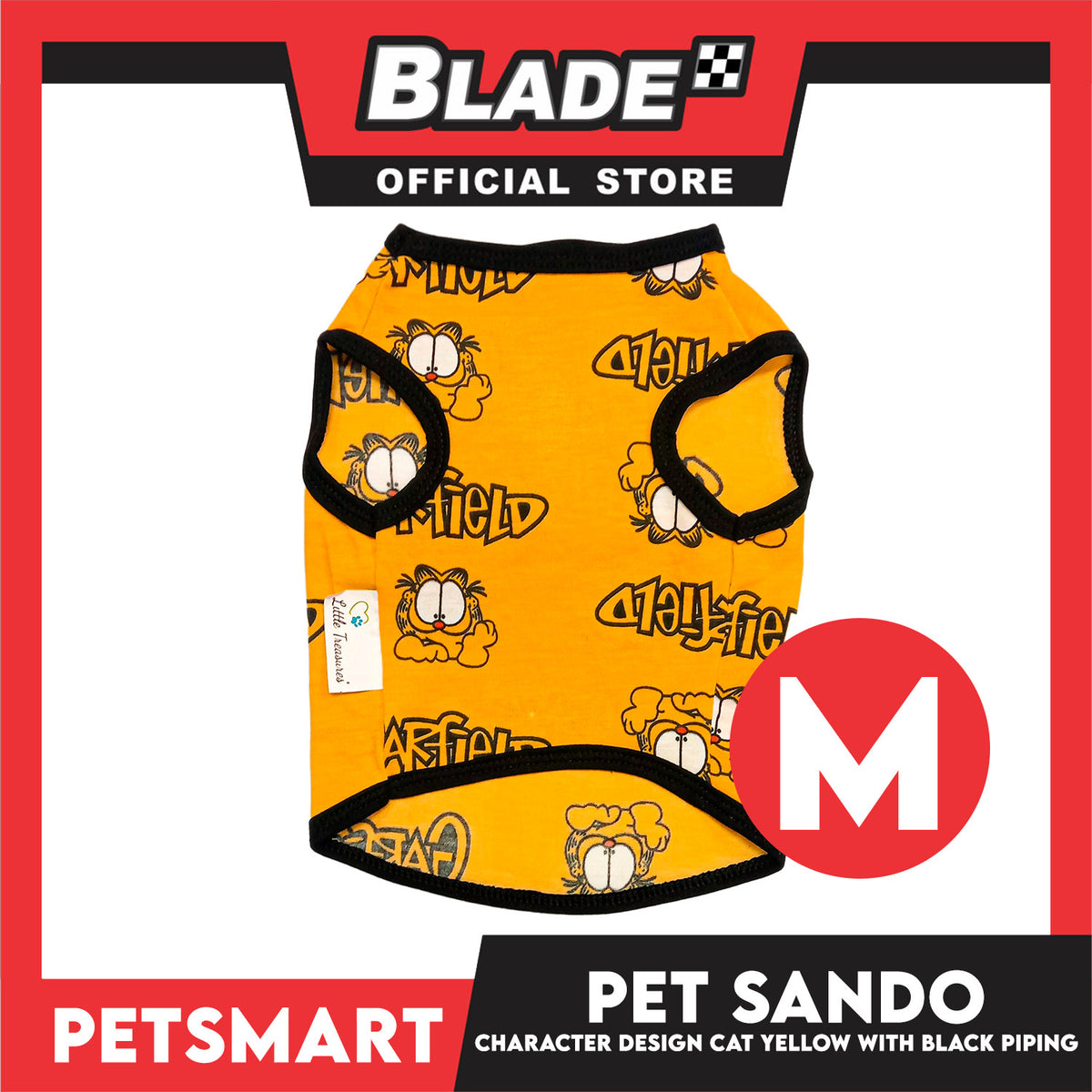 Pet Sando Character Design, Yellow with Black Color Piping Sando (Medium) Perfect Fit for Dogs and Cats