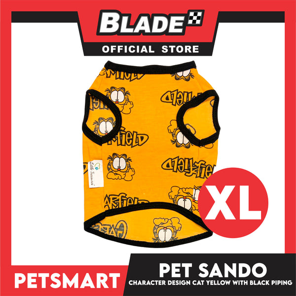 Pet Sando Character Design, Yellow with Black Color Piping Sando (XL) Perfect Fit for Dogs and Cats