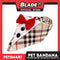 Pet Bandana Checkered Beige Red Tuxedo Bandana with Red Bow Tie Design (Medium) Perfect Fit for Dogs and Cats