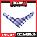 Pet Bandana Checkered Blue White Tuxedo Bandana Design (Small) Perfect Fit for Dogs and Cats