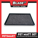 Pet Mat with Plastic Tray for Pets (Gray/Black)