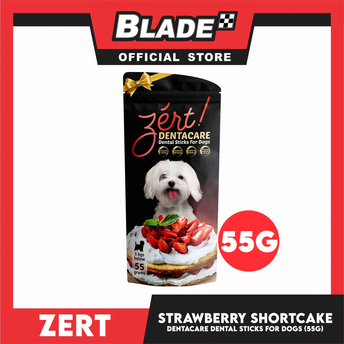 Zert Dentacare Dental Stick for Dogs 55g (Strawberry Shortcake)