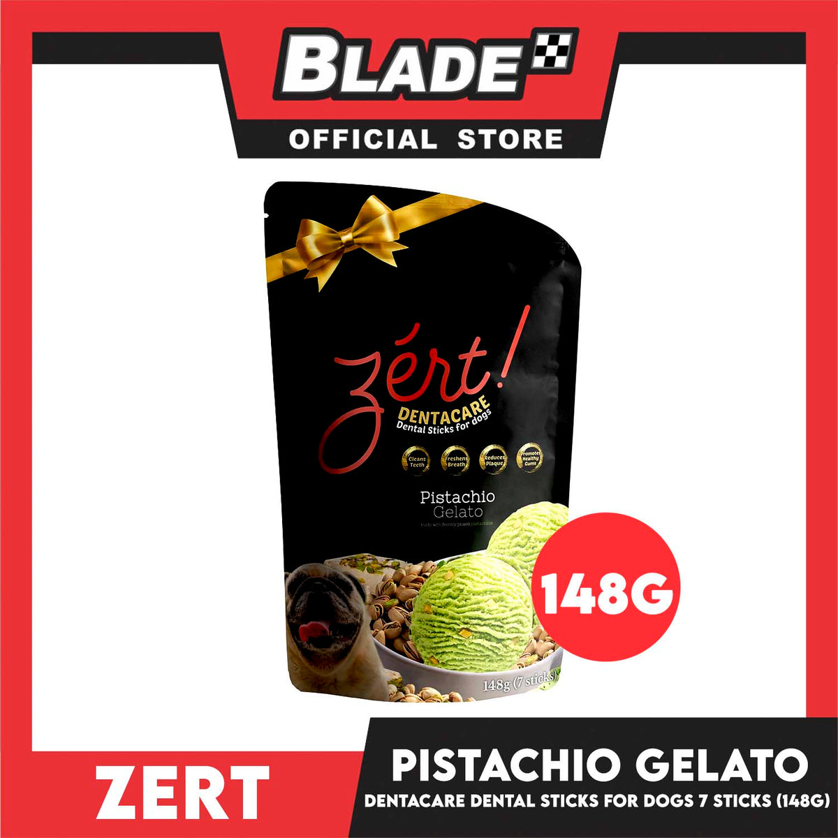 Zert Dentacare Dental Stick for Dogs 148g (Pistachio Gelato)