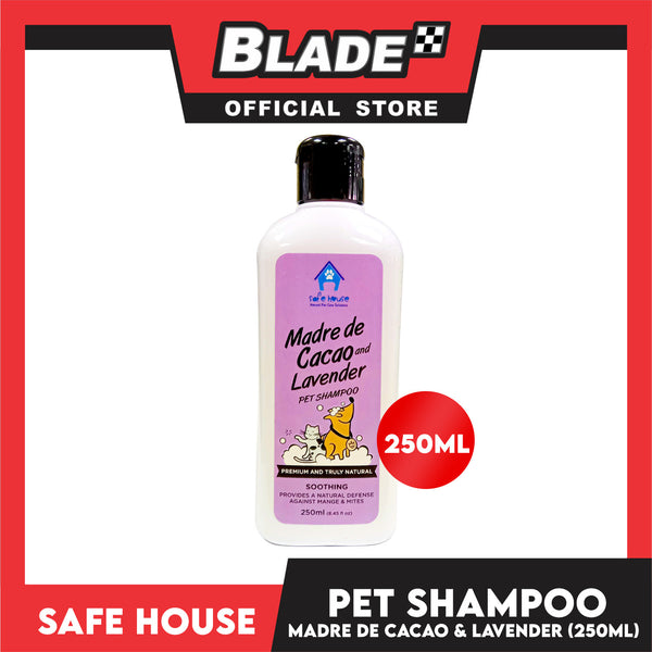 Safe House Natural Pet Care Solutions Pet Shampoo 250ml (Madre de Cacao and Lavender) Soothing