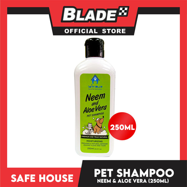 Safe House Natural Pet Care Solutions Pet Shampoo 250ml (Neem and Aloe Vera) Moisturizing