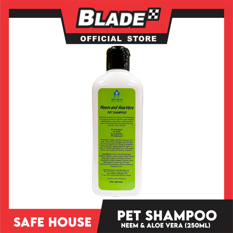 Safe House Natural Pet Care Solutions Pet Shampoo 250ml (Neem and