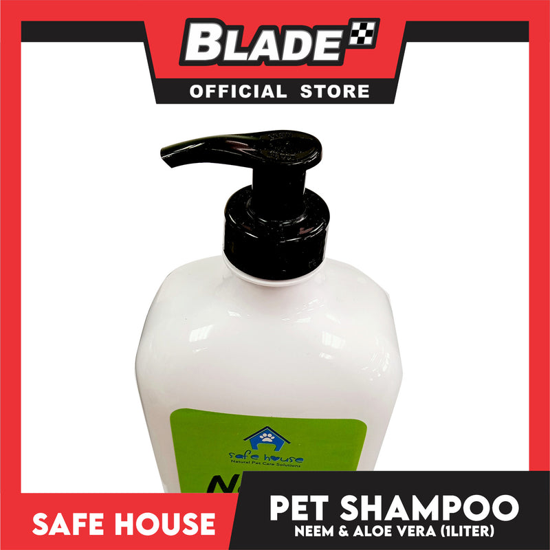 Safe House Natural Pet Care Solutions Pet Shampoo 1000ml (Neem and Aloe Vera) Moisturizing